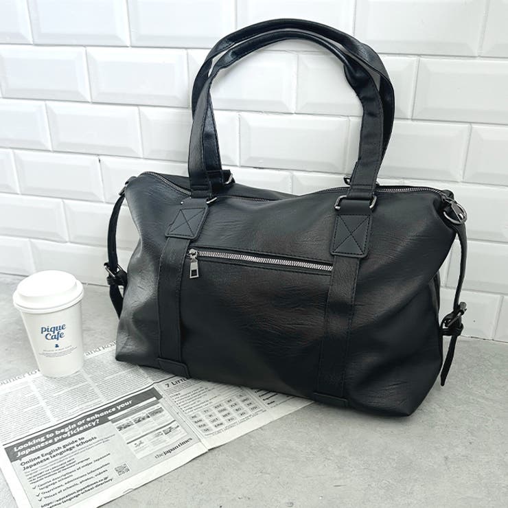 サイドベルトPUレザーボストンバッグ | Outfitter lab | 詳細画像16 