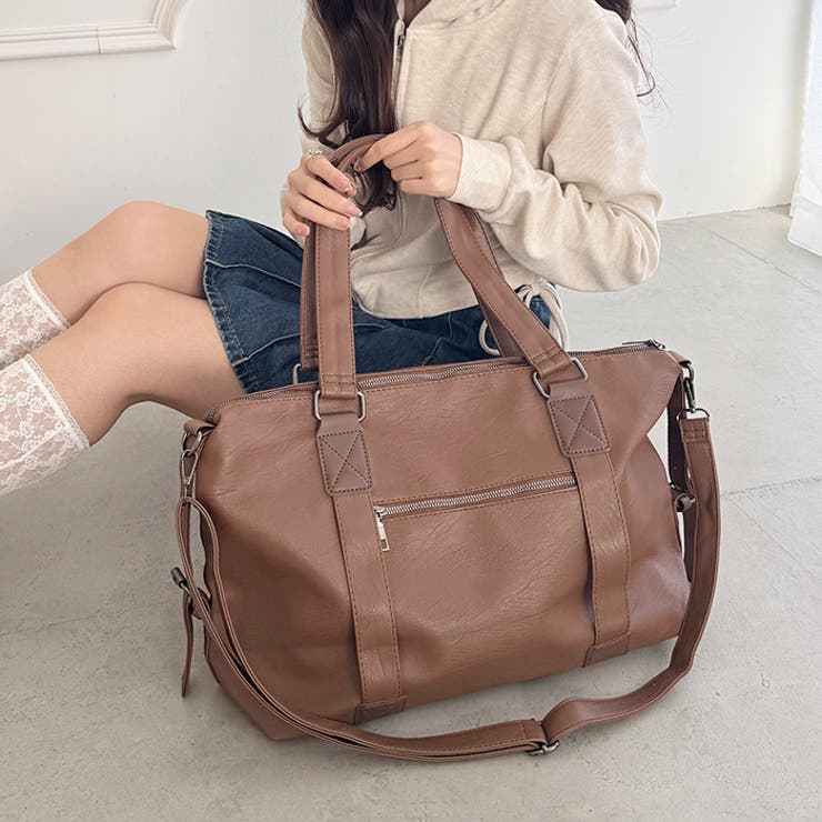 サイドベルトPUレザーボストンバッグ | Outfitter lab | 詳細画像19 