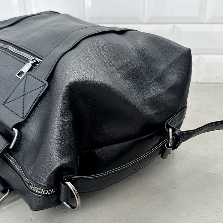 サイドベルトPUレザーボストンバッグ | Outfitter lab | 詳細画像28 