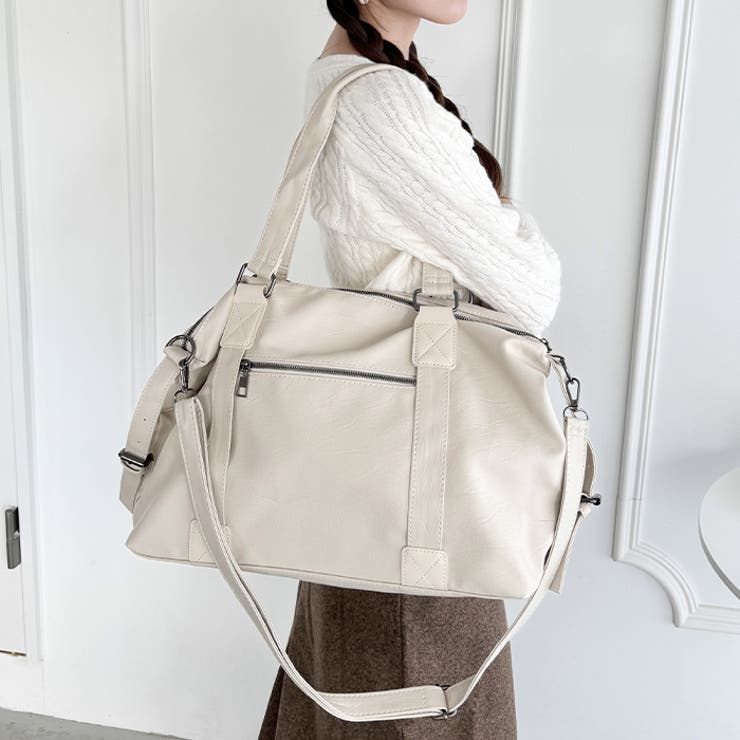 サイドベルトPUレザーボストンバッグ | Outfitter lab | 詳細画像5 