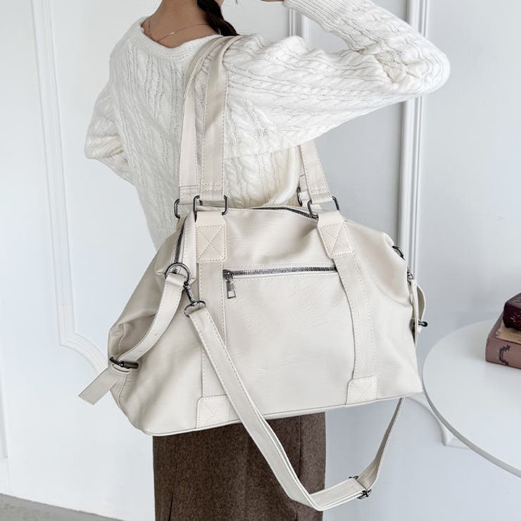 サイドベルトPUレザーボストンバッグ | Outfitter lab | 詳細画像7 