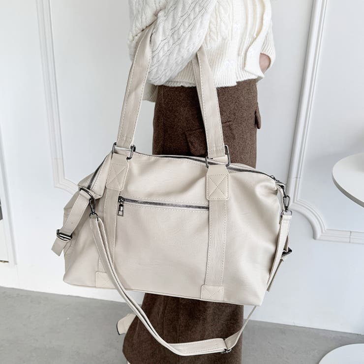 サイドベルトPUレザーボストンバッグ | Outfitter lab | 詳細画像8 