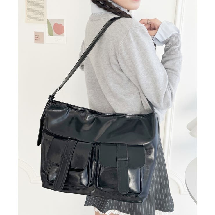 ブラック | ダブルフラップポケットベルトショルダーバッグ | Outfitter lab