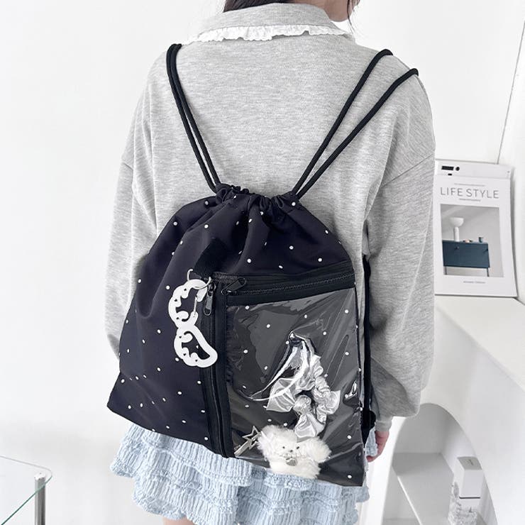 【ドット＆スター】クリアポケットナップサック | Outfitter lab | 詳細画像6 