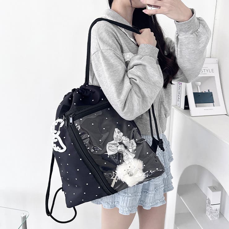 【ドット＆スター】クリアポケットナップサック | Outfitter lab | 詳細画像7 