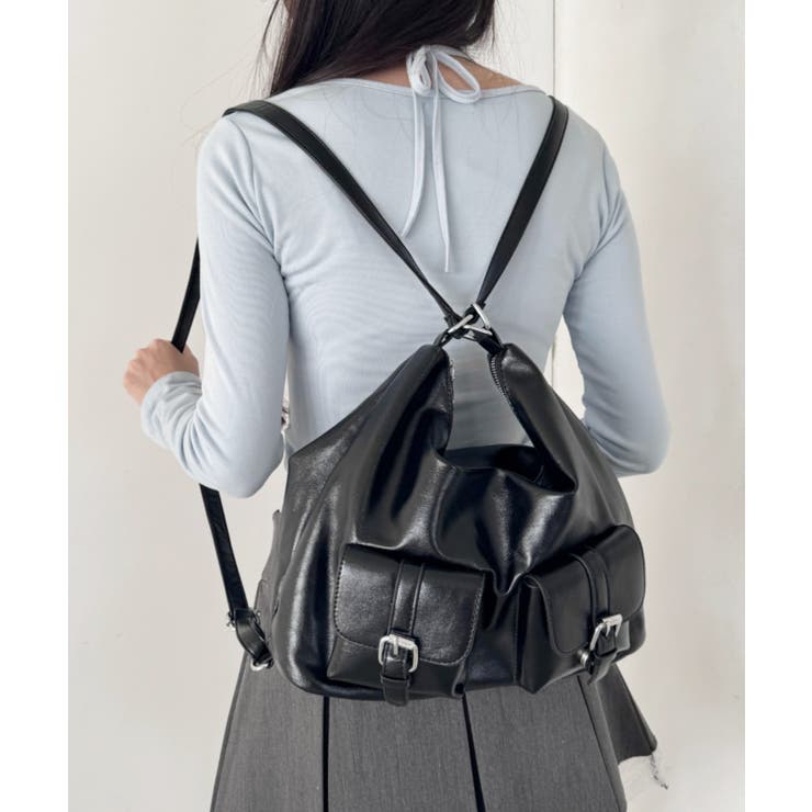 ブラック | ダブルポケット3WAYショルダーバッグ | Outfitter lab