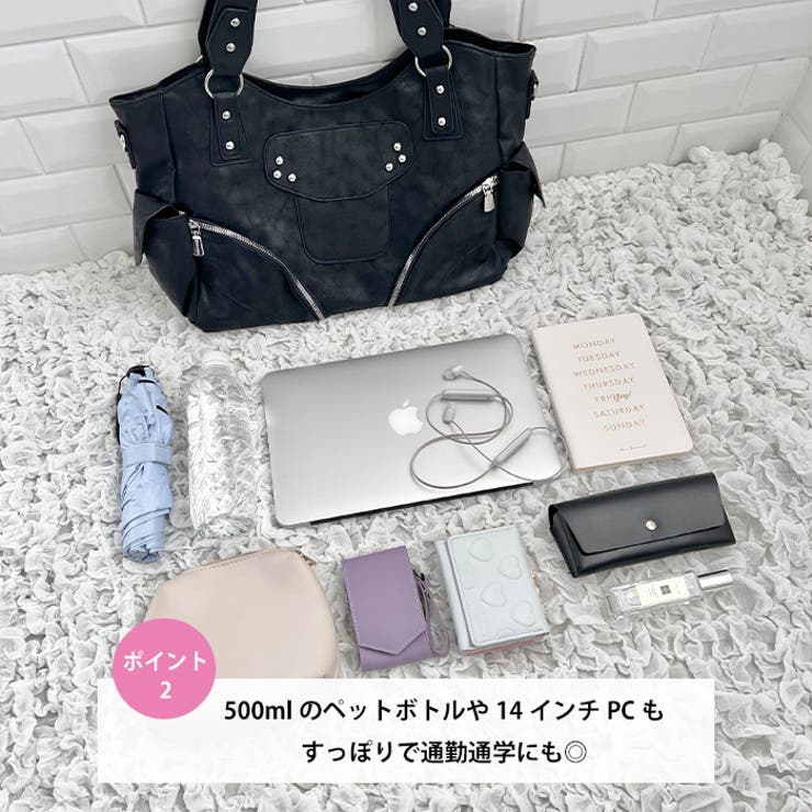サイドポケットスタッズショルダーバッグ | Outfitter lab | 詳細画像3 