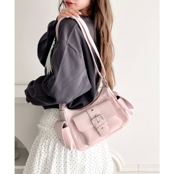 ピンク | ベルトポケットスエードショルダーバッグ | Outfitter lab