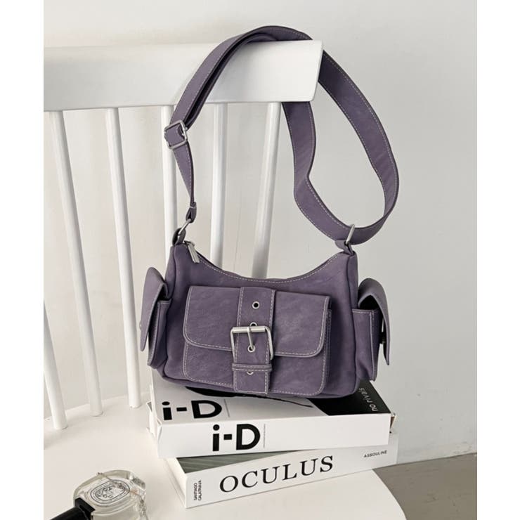 パープル | ベルトポケットスエードショルダーバッグ | Outfitter lab