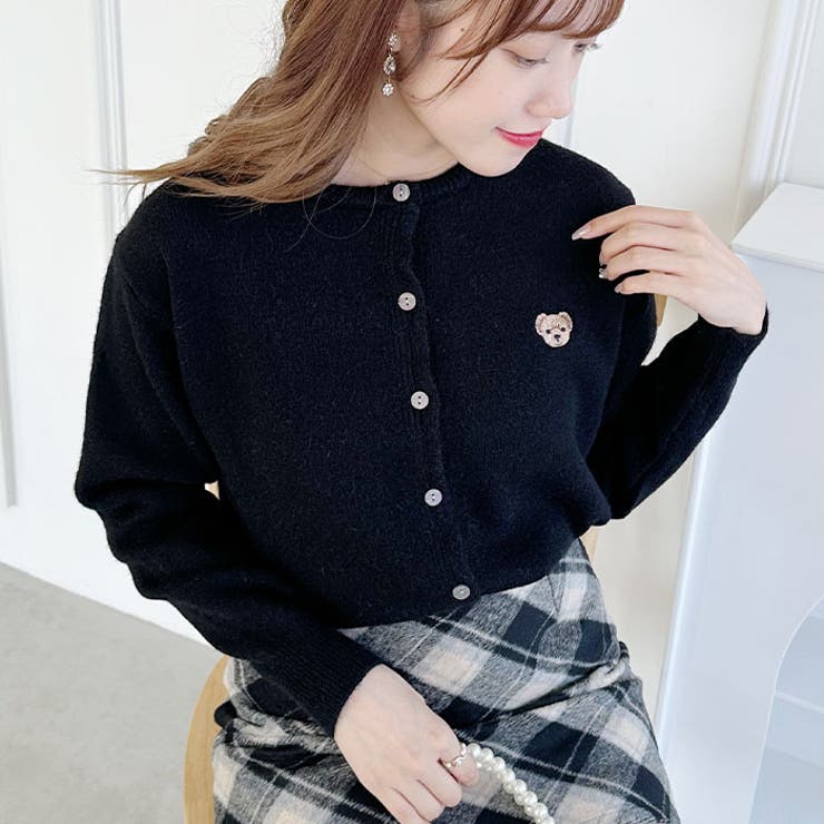 ワンポイントくま刺繍カーディガン | Outfitter lab | 詳細画像12 