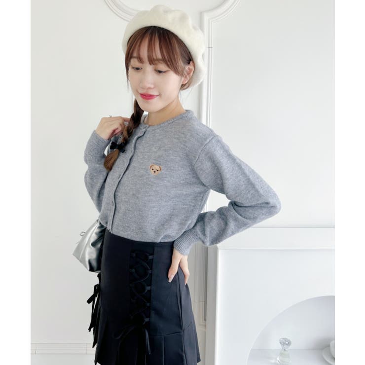 ワンポイントくま刺繍カーディガン | Outfitter lab | 詳細画像15 