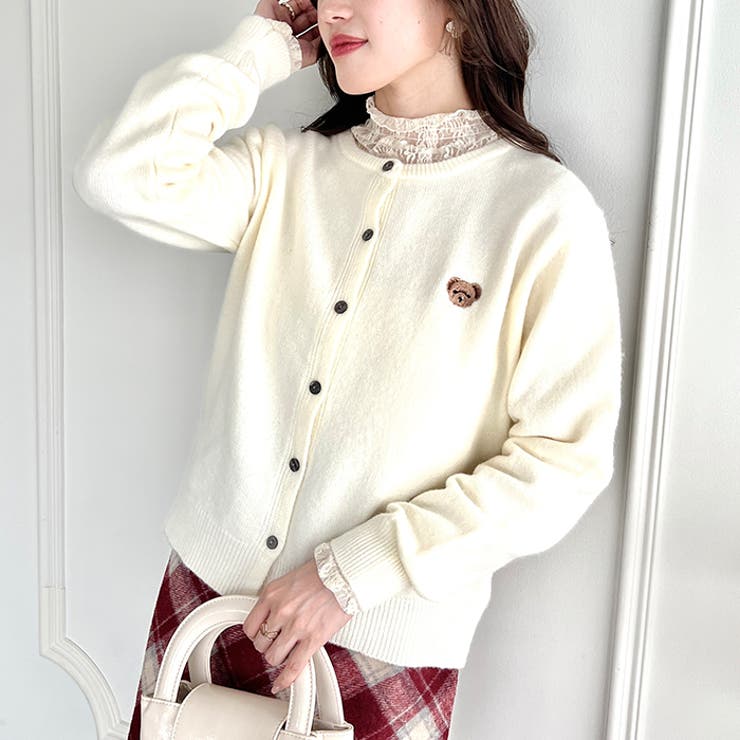 ワンポイントくま刺繍カーディガン | Outfitter lab | 詳細画像22 