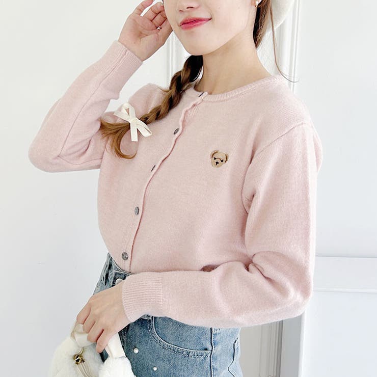 ワンポイントくま刺繍カーディガン | Outfitter lab | 詳細画像6 