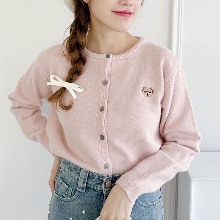 ワンポイントくま刺繍カーディガン | Outfitter lab | 詳細画像8 