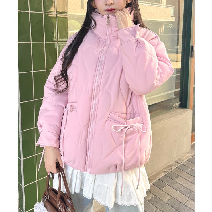 ピンク | ハートキルティングオーバージャケット | Outfitter lab