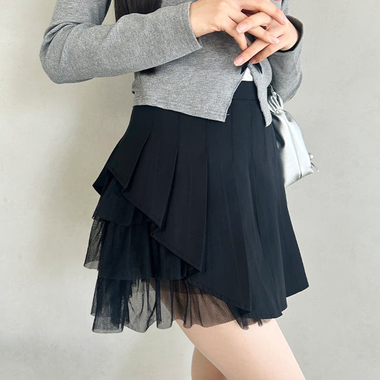 チュールティアードプリーツミニスカパン | Outfitter lab | 詳細画像12 