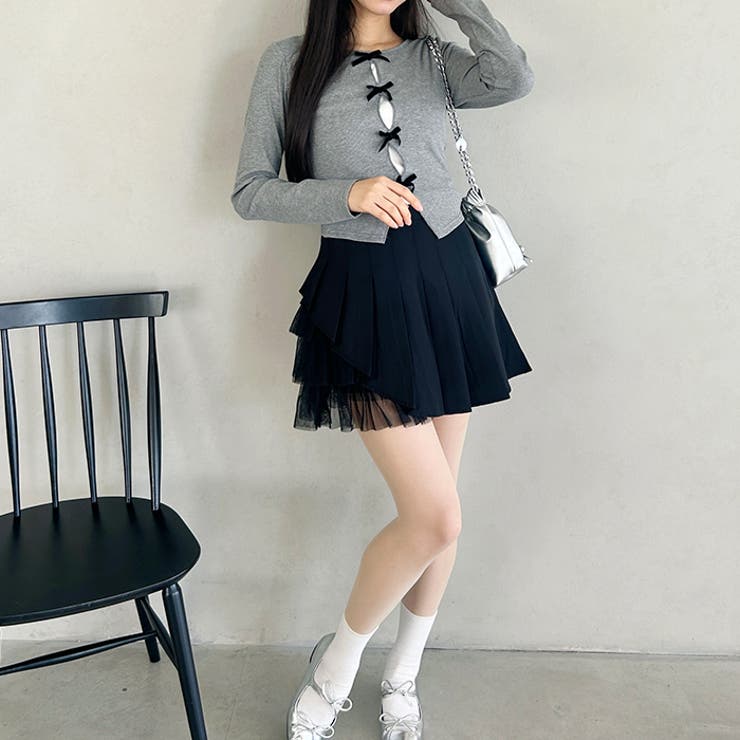 チュールティアードプリーツミニスカパン | Outfitter lab | 詳細画像14 