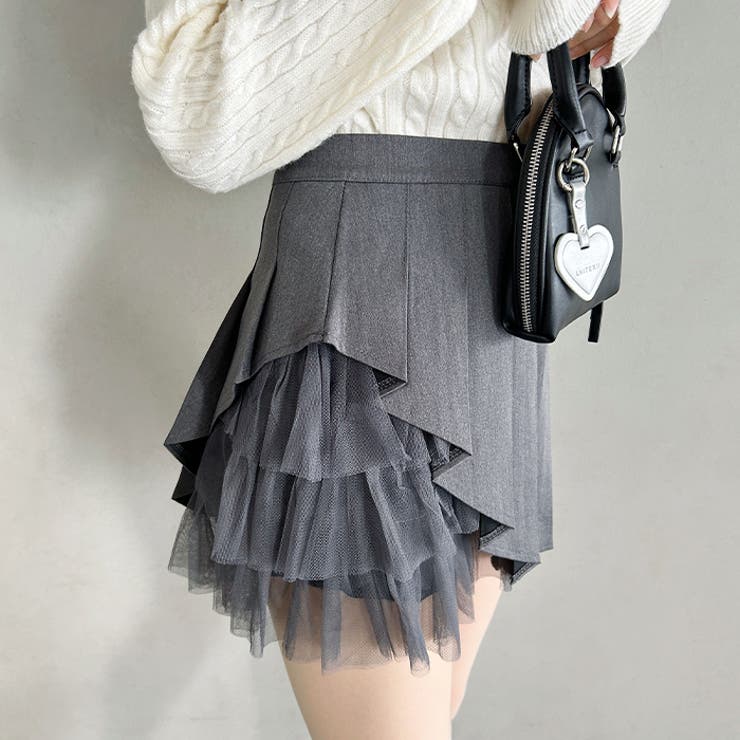 チュールティアードプリーツミニスカパン | Outfitter lab | 詳細画像17 