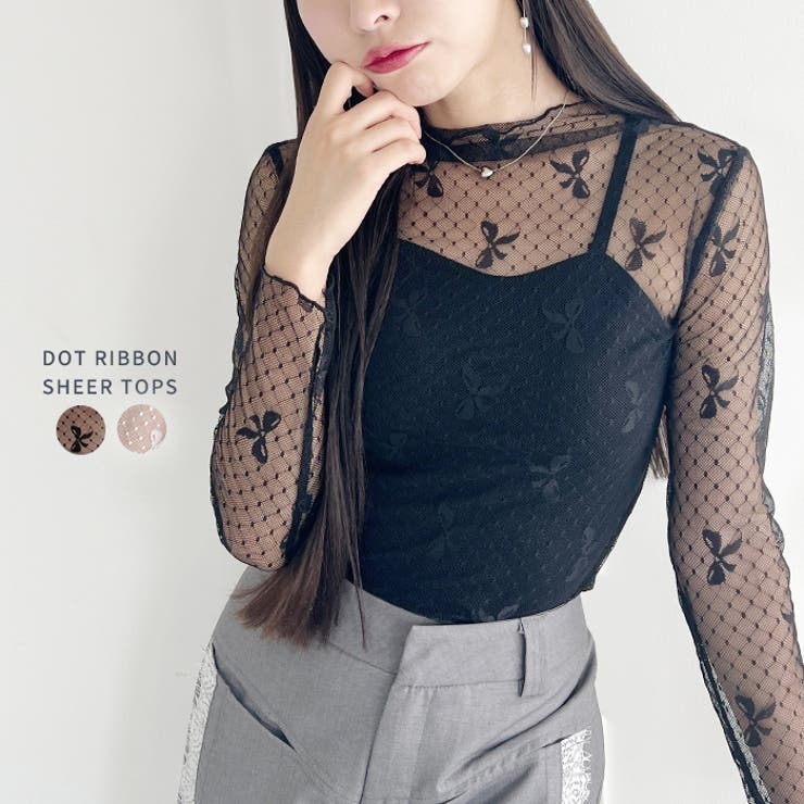 ドットリボンシアートップス[品番：OUTW0000069]｜Outfitter lab