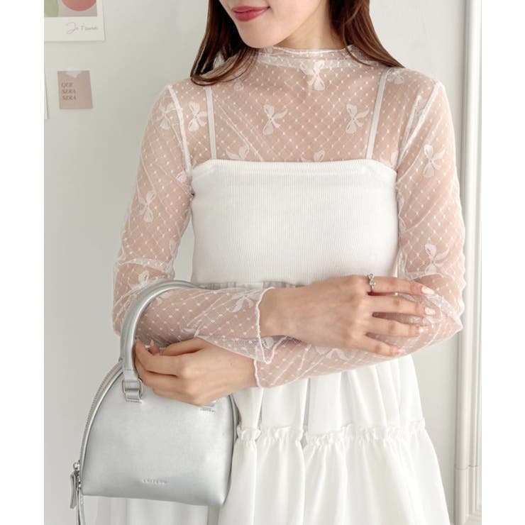 ドットリボンシアートップス[品番：OUTW0000069]｜Outfitter lab