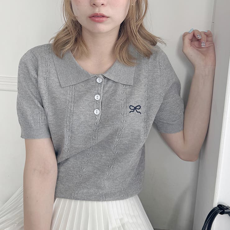 リボン刺繍ポロシャツ | Outfitter lab | 詳細画像16 