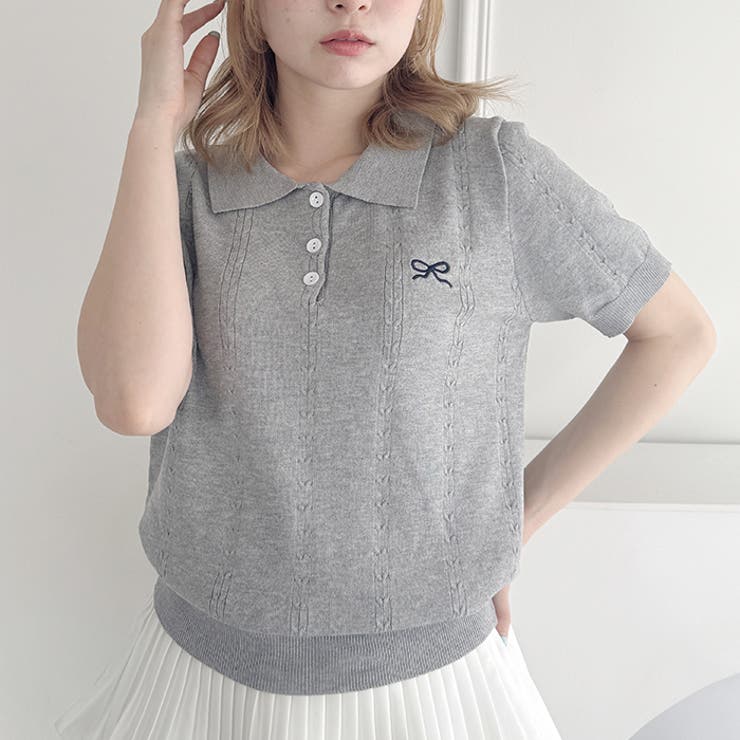 リボン刺繍ポロシャツ | Outfitter lab | 詳細画像17 