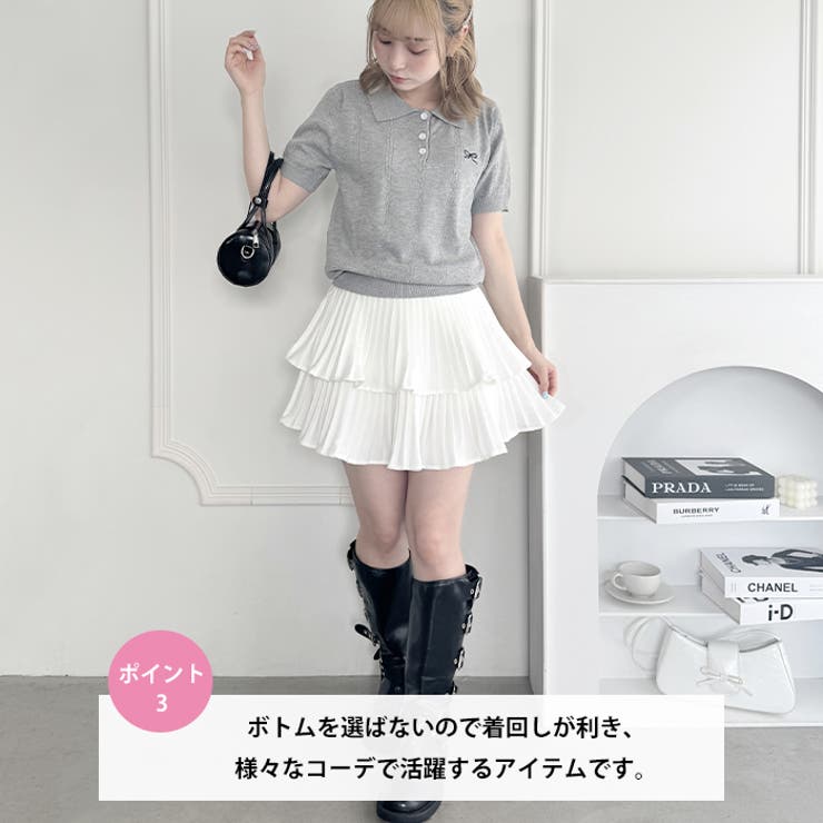 リボン刺繍ポロシャツ | Outfitter lab | 詳細画像4 