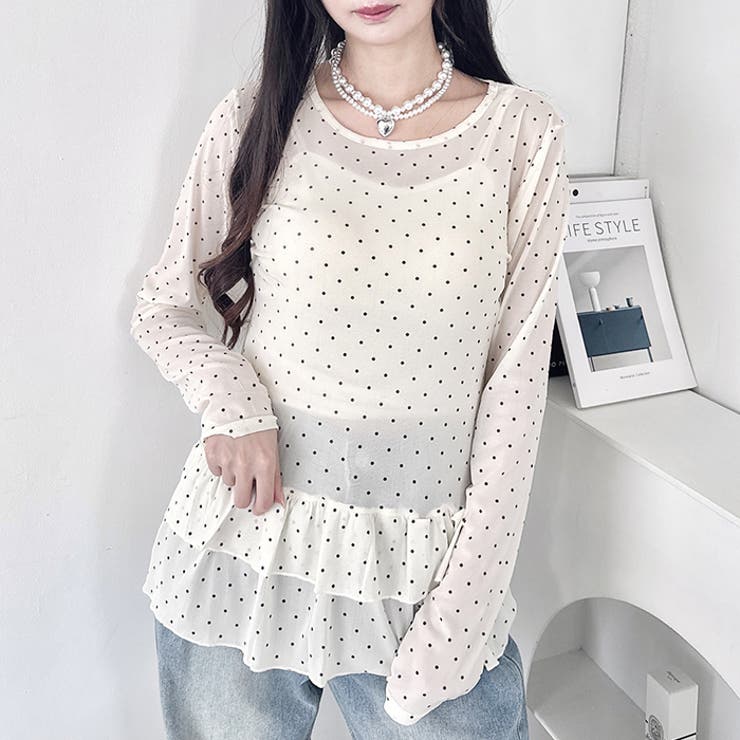 裾フリルドットティアードトップス | Outfitter lab | 詳細画像10 