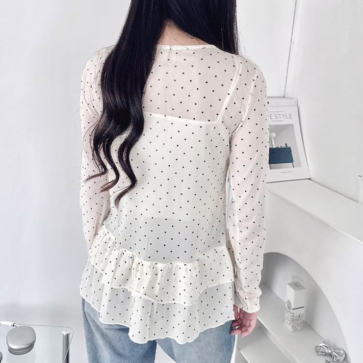 裾フリルドットティアードトップス | Outfitter lab | 詳細画像12 