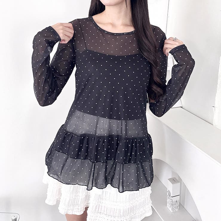 裾フリルドットティアードトップス | Outfitter lab | 詳細画像15 