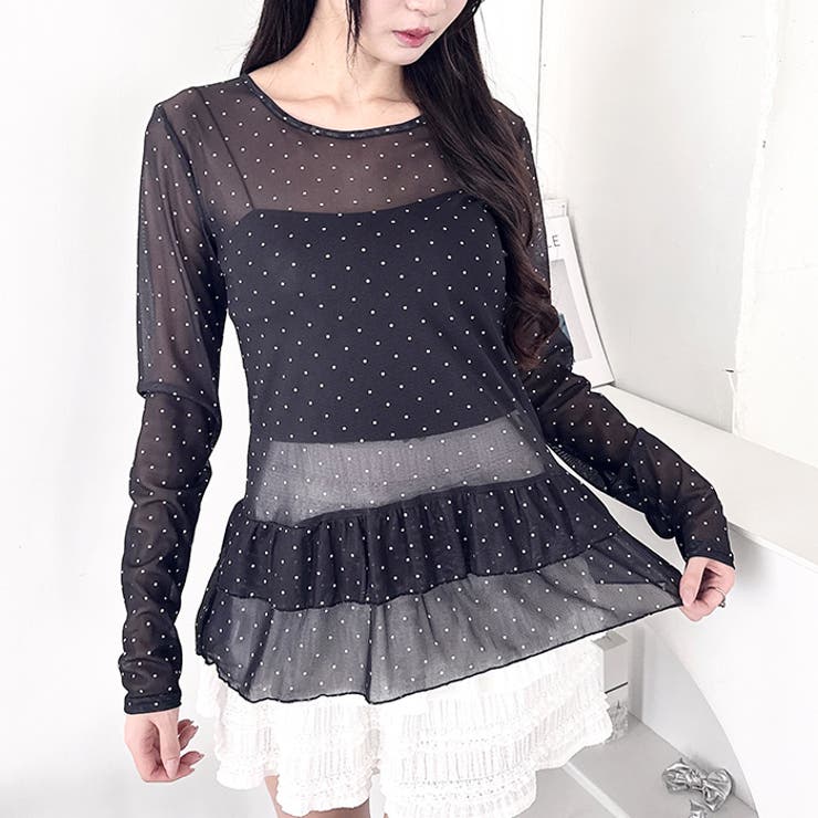 裾フリルドットティアードトップス | Outfitter lab | 詳細画像16 