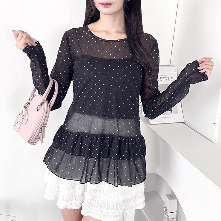 裾フリルドットティアードトップス | Outfitter lab | 詳細画像17 