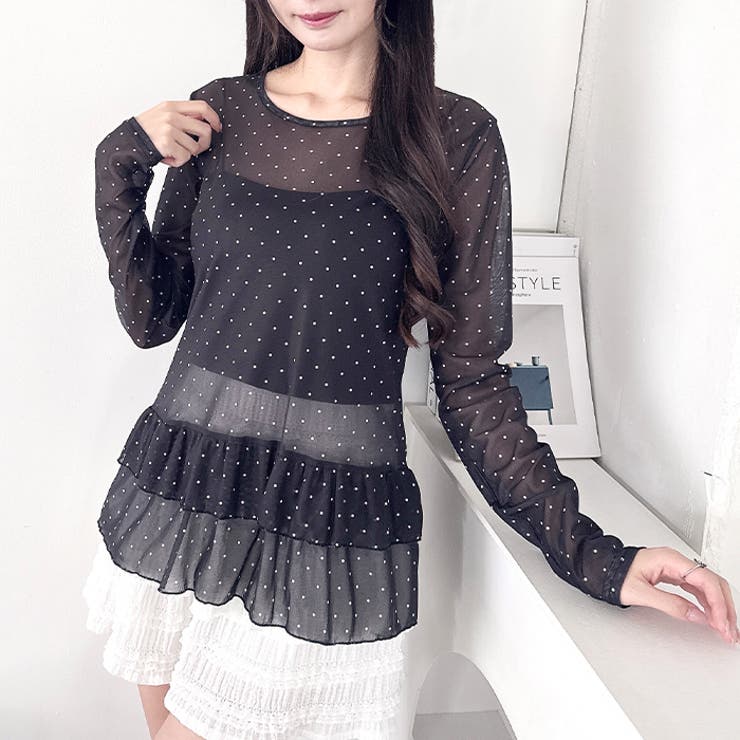 裾フリルドットティアードトップス | Outfitter lab | 詳細画像18 