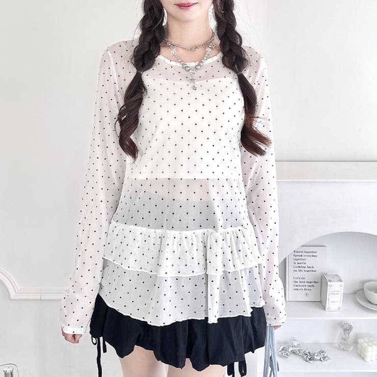 裾フリルドットティアードトップス | Outfitter lab | 詳細画像5 