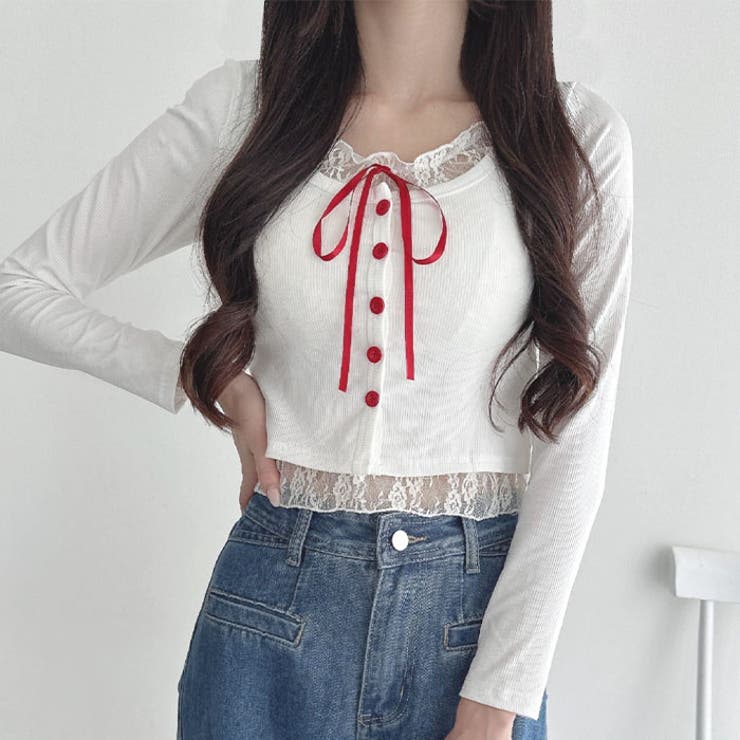 レースリボンレイヤードトップス | Outfitter lab | 詳細画像7 