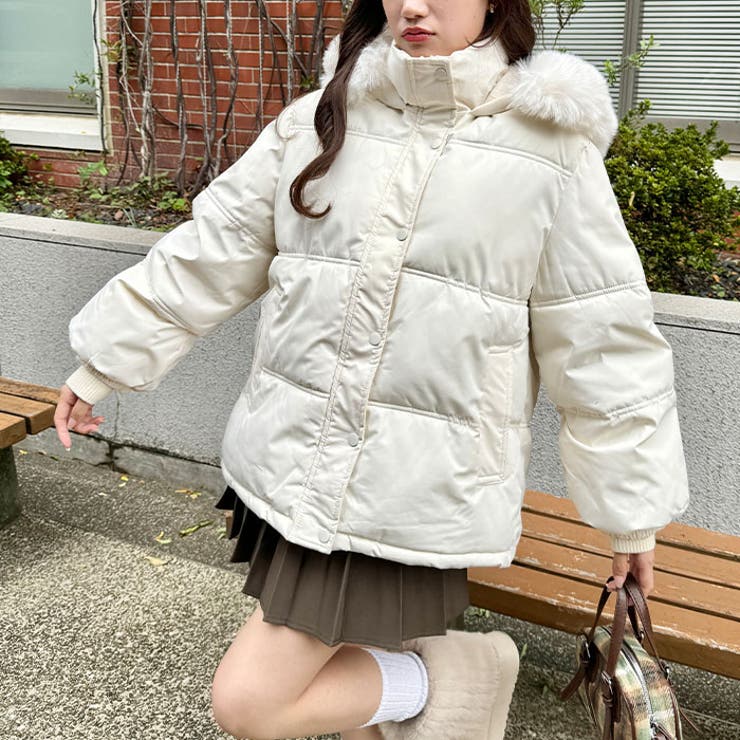 ボリュームフェイクファーフードパデッドジャケット | Outfitter lab | 詳細画像6 