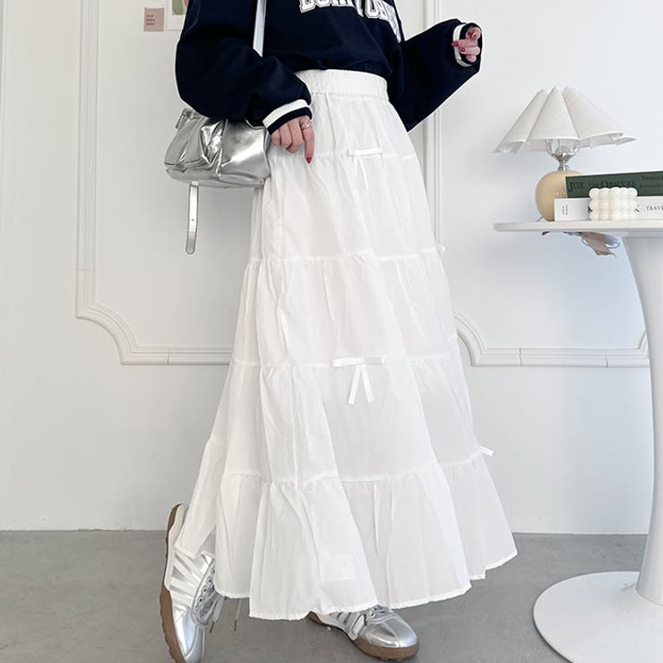 リボンティアードロングスカート | Outfitter lab | 詳細画像12 