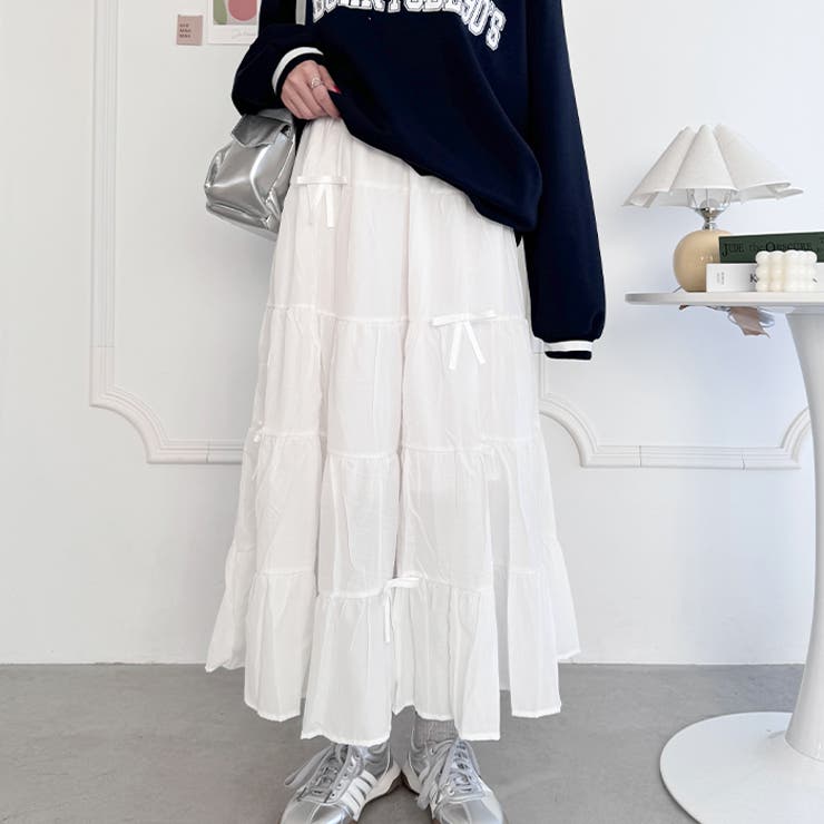 リボンティアードロングスカート | Outfitter lab | 詳細画像14 