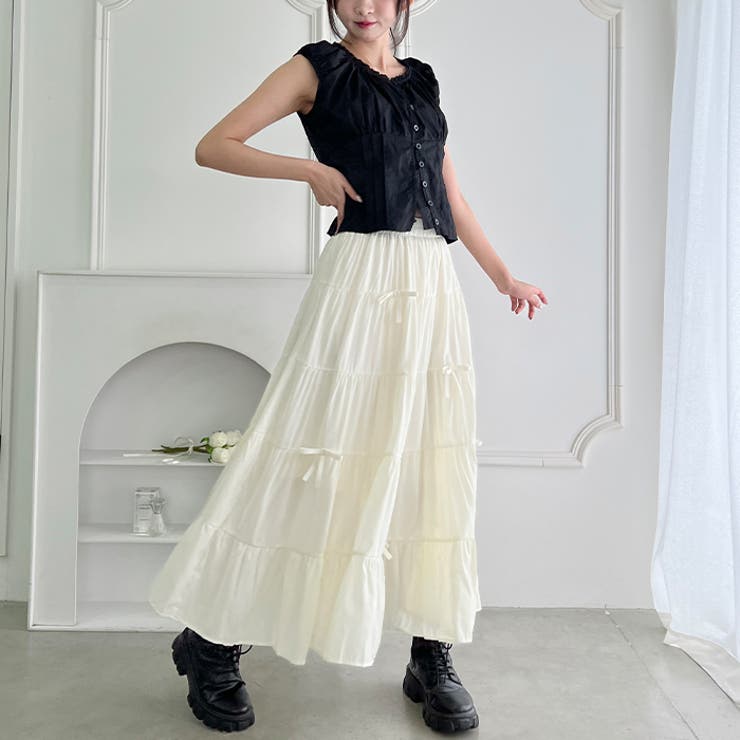 リボンティアードロングスカート | Outfitter lab | 詳細画像19 