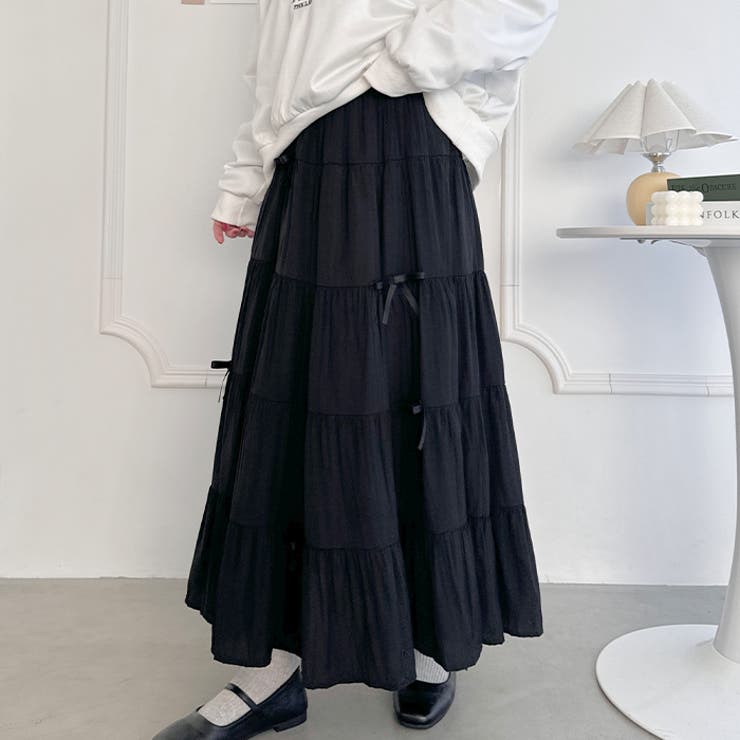 リボンティアードロングスカート | Outfitter lab | 詳細画像7 