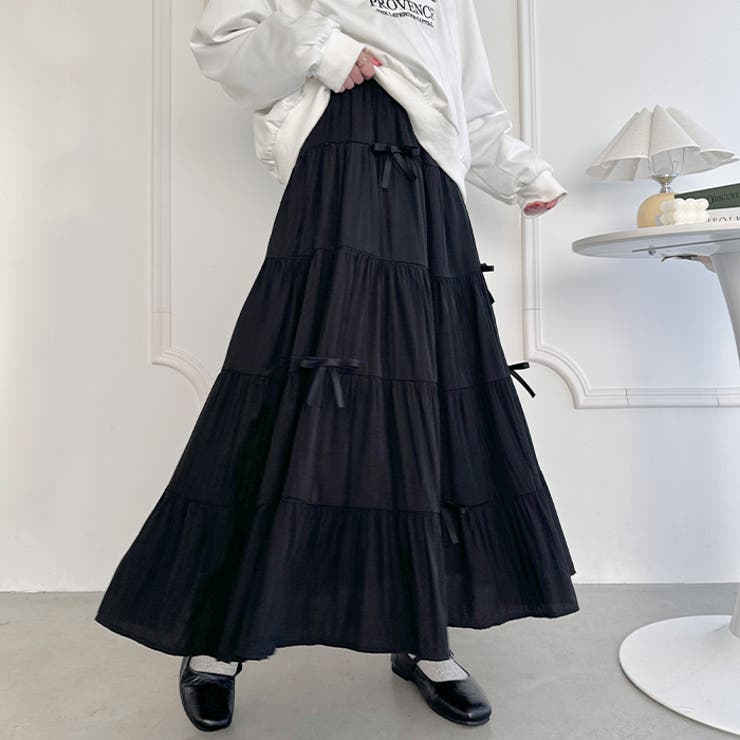 リボンティアードロングスカート | Outfitter lab | 詳細画像8 