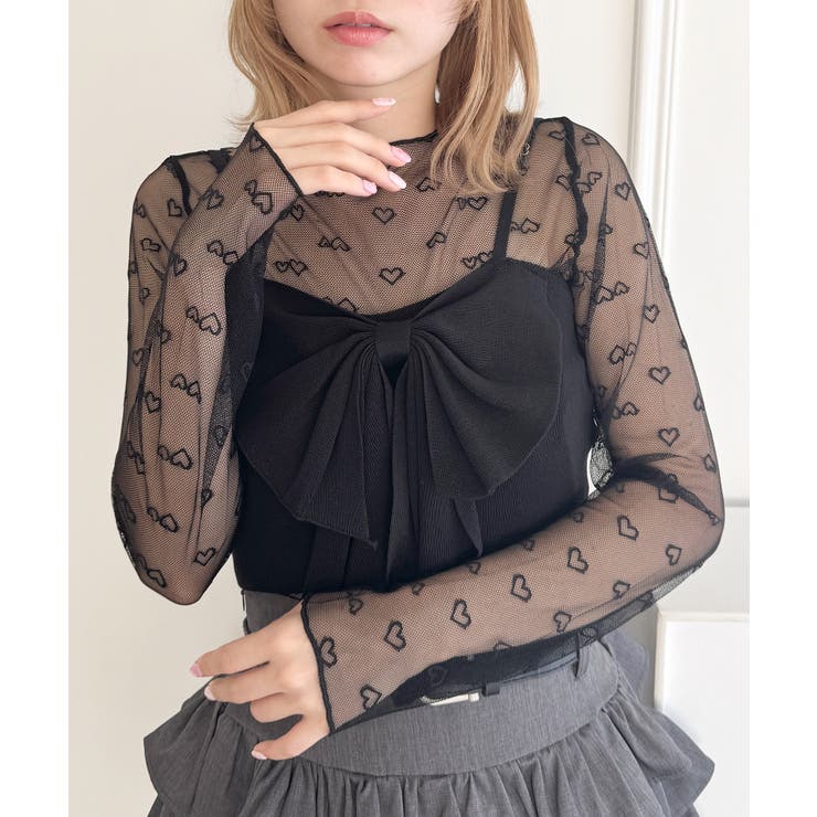 ブラック | ランダムハートシアートップス | Outfitter lab