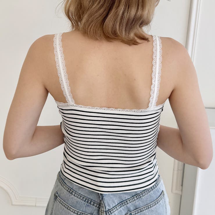 【 カップ付き 】レースストラップリブキャミソール | Outfitter lab | 詳細画像22 