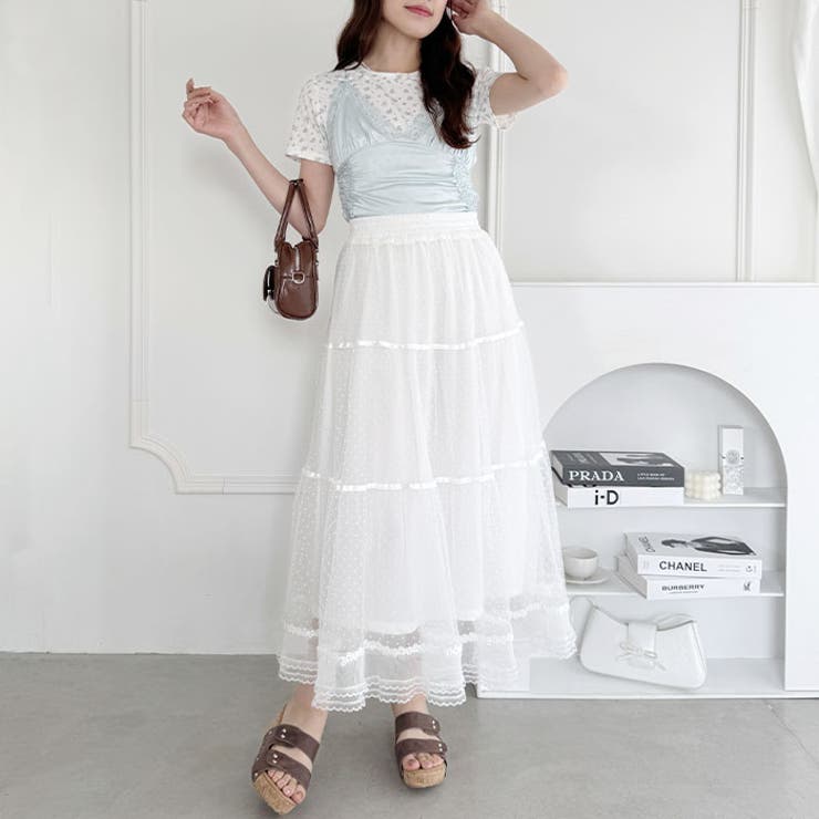 ヴィンテージライクドットチュールスカート | Outfitter lab | 詳細画像12 