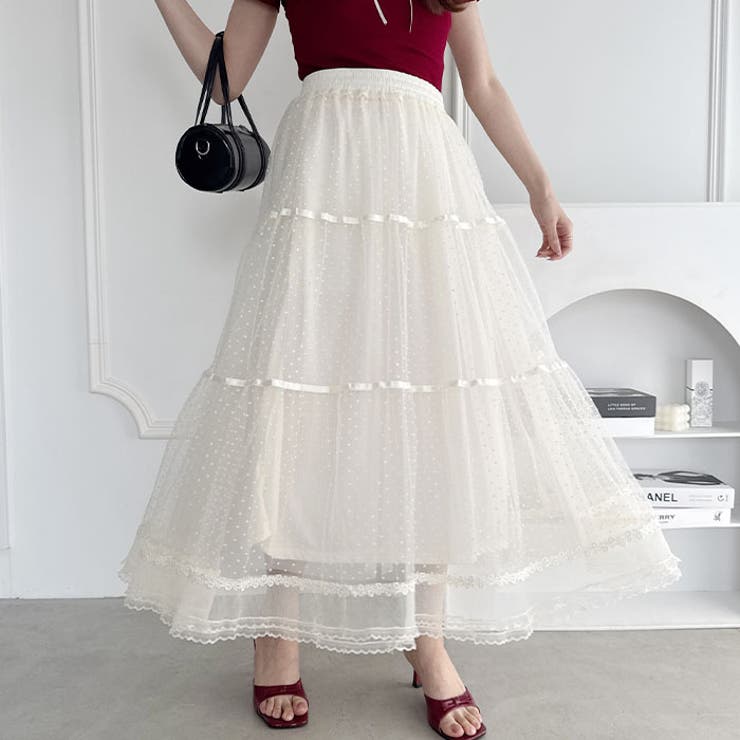 ヴィンテージライクドットチュールスカート | Outfitter lab | 詳細画像14 