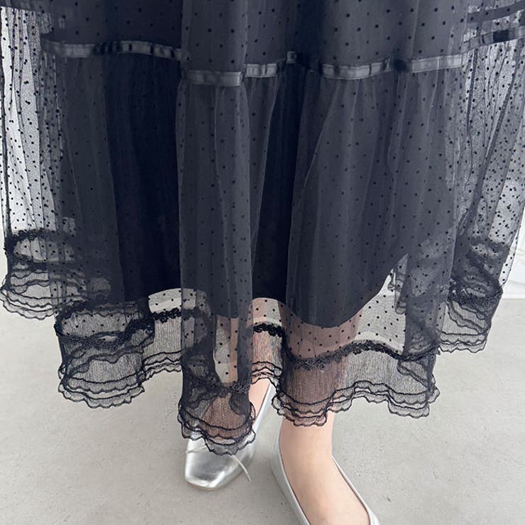 ヴィンテージライクドットチュールスカート | Outfitter lab | 詳細画像24 