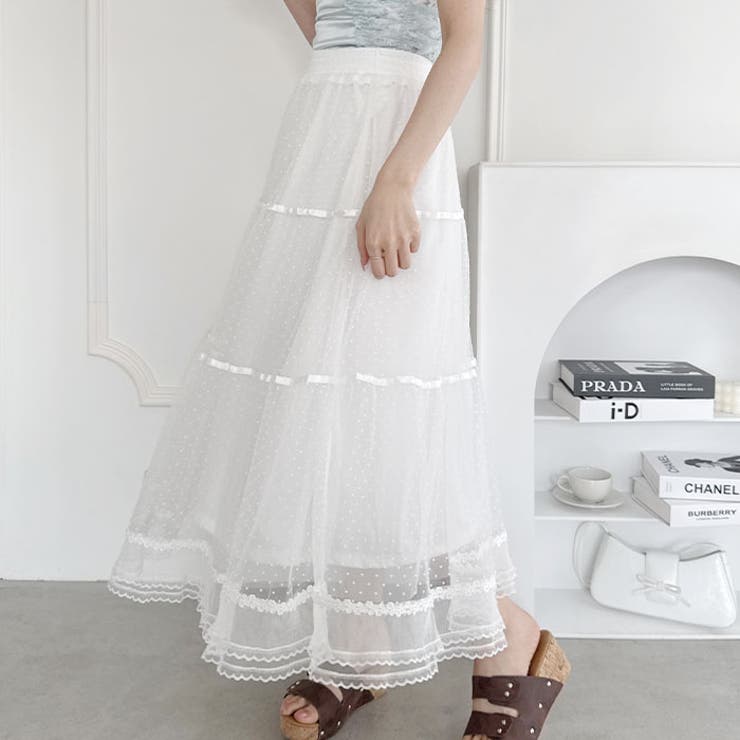 ヴィンテージライクドットチュールスカート | Outfitter lab | 詳細画像8 