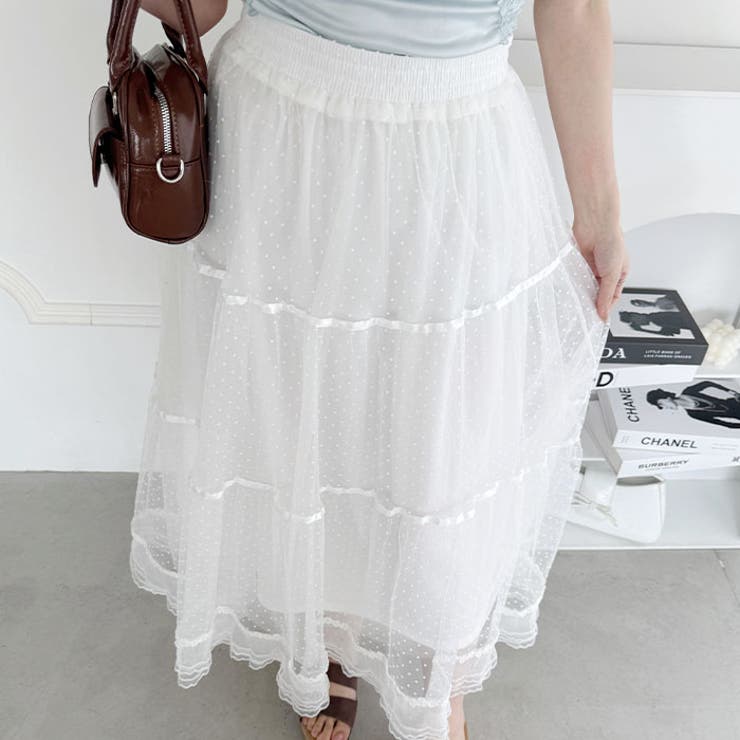 ヴィンテージライクドットチュールスカート | Outfitter lab | 詳細画像9 