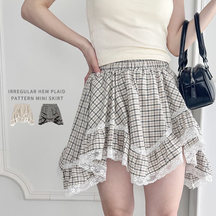イレヘムチェックレースミニスカパン | Outfitter lab | 詳細画像1 