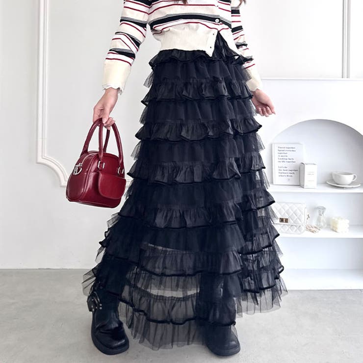 ベロアトリムティアードスカート | Outfitter lab | 詳細画像12 